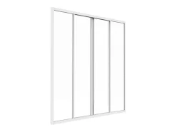 Vente-unique Verrière coulissante en aluminium thermolaqué blanc 120x130 cm - RAVENA