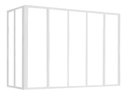 Vente-unique Verrière d'angle atelier en aluminium thermolaqué - L150 x L60 x H105 cm - Blanc - BAYVIEW