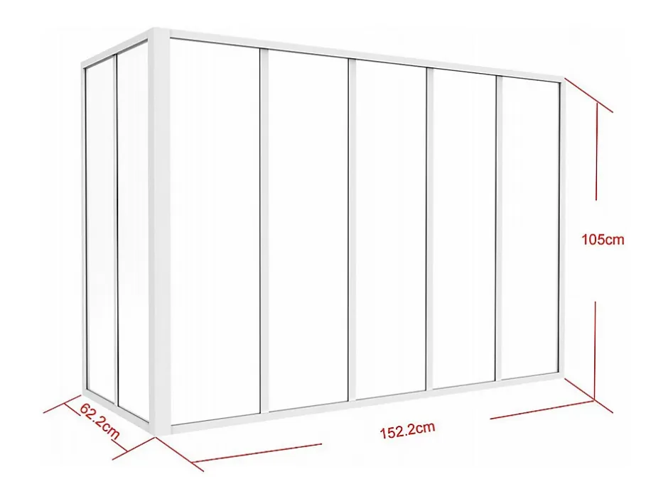 Vente-unique Verrière d'angle atelier en aluminium thermolaqué - L150 x L60 x H105 cm - Blanc - BAYVIEW