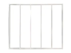 Vente-unique Verrière d'angle atelier en aluminium thermolaqué - L150 x L60 x H105 cm - Blanc - BAYVIEW