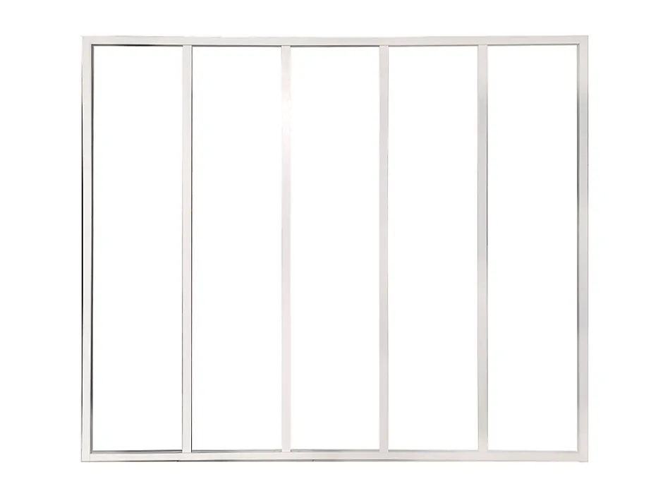 Vente-unique Verrière d'angle atelier en aluminium thermolaqué - L150 x L60 x H105 cm - Blanc - BAYVIEW