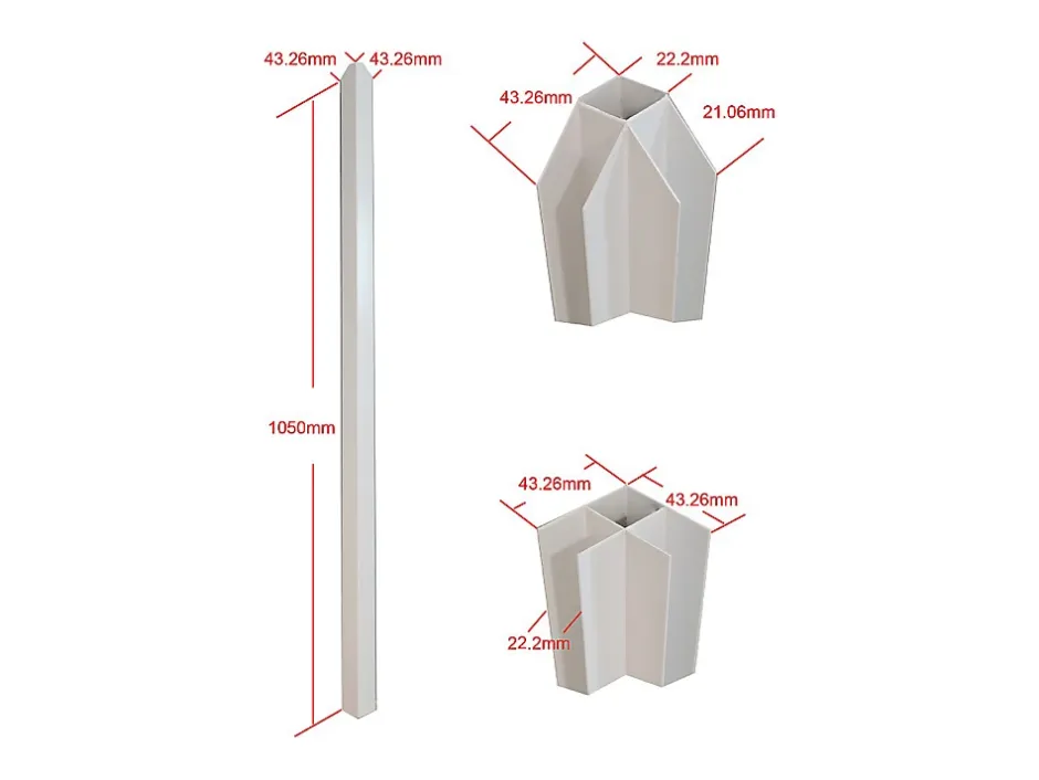 Vente-unique Verrière d'angle atelier en aluminium thermolaqué - L120 x L60 x H105 cm - Blanc - BAYVIEW