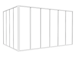 Verrière d'angle d'atelier en aluminium thermolaqué - L180 x L120 x H105 - Blanc - BAYVIEW-Vente-unique