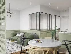 Vente-unique Verrière d'angle d'atelier en aluminium thermolaqué - L210 x L120 x H130 - Noir - BAYVIEW