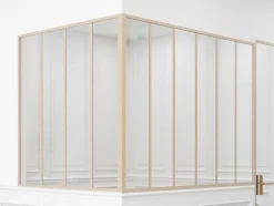 Verrière d'angle d'atelier en aluminium thermolaqué - L180 x L120 x H130 - Naturel clair - BAYVIEW-Vente-unique Best