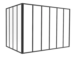 Vente-unique Verrière d'angle d'atelier en aluminium thermolaqué - L180 x L120 x H130 - Noir - BAYVIEW