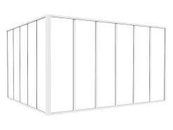 Verrière d'angle d'atelier en aluminium thermolaqué - L180 x L150 x H105 - Blanc - BAYVIEW-Vente-unique Discount