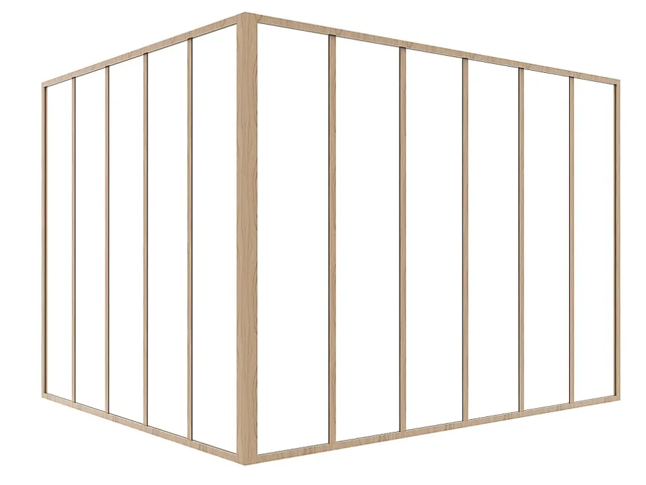 Verrière d'angle d'atelier en aluminium thermolaqué - L180 x L150 x H130 - Naturel clair - BAYVIEW-Vente-unique Clearance