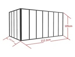 Verrière d'angle d'atelier en aluminium thermolaqué - L210 x L120 x H105 - Noir - BAYVIEW-Vente-unique Best