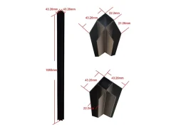 Verrière d'angle d'atelier en aluminium thermolaqué - L210 x L120 x H105 - Noir - BAYVIEW-Vente-unique Best