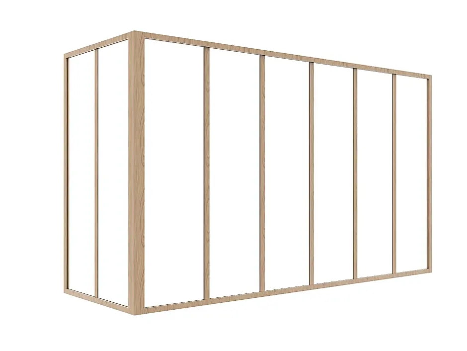 Verrière d'angle d'atelier en aluminium thermolaqué - L180 x L60 x H105 - Naturel clair - BAYVIEW-Vente-unique Outlet