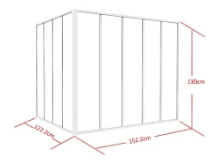 Vente-unique Verrière d'angle d'atelier en aluminium thermolaqué - L150 x L120 x H130 - Blanc - BAYVIEW
