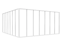 Vente-unique Verrière d'angle d'atelier en aluminium thermolaqué - L210 x L210 x H105 - Blanc - BAYVIEW