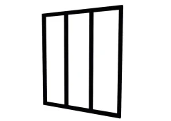 Verrière en aluminium noir 3 carreaux H.110 x 93,2 cm-Optimum