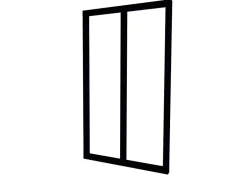 Optimum Verrière en aluminium noir 2 carreaux H.110 x 63,2 cm