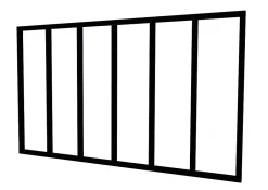 Optimum Verrière en aluminium noir 6 carreaux H.110 x 183,2 cm