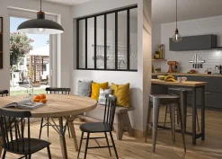 Optimum Verrière en aluminium noir 6 carreaux H.110 x 183,2 cm