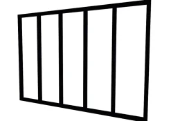 Verrière en aluminium noir 5 carreaux H.110 x 153,2 cm-Optimum New