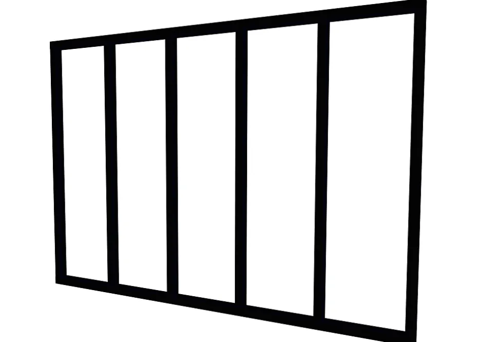 Verrière en aluminium noir 5 carreaux H.110 x 153,2 cm-Optimum New