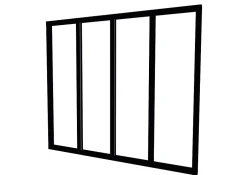 Verrière en aluminium noir 4 carreaux H.110 x 123,2 cm-Optimum Hot