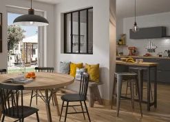 Verrière en aluminium noir 4 carreaux H.110 x 123,2 cm-Optimum Hot