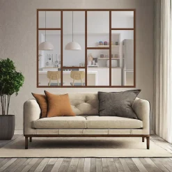 Verrière Loft 4 sections - L x H : 180 x 150 cm - Laqué effet rouille granité - vitrages inclus-MySystem Best