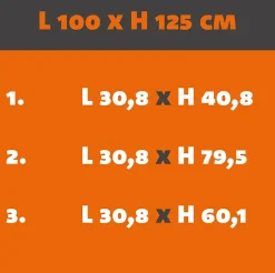 MySystem Verrière Loft 3 sections - L x H : 100 x 125 cm - Laqué noir 9005 granité - vitrages inclus