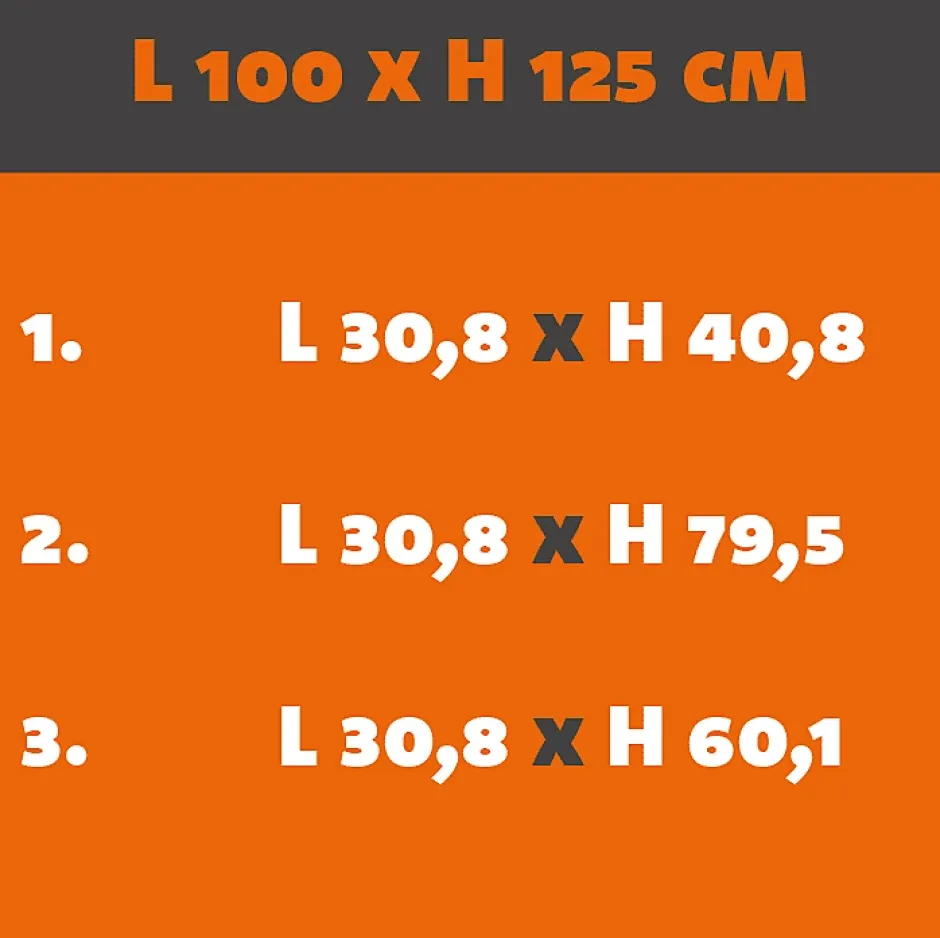 MySystem Verrière Loft 3 sections - L x H : 100 x 125 cm - Laqué noir 9005 granité - vitrages inclus