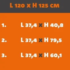 MySystem Verrière Loft 3 sections - L x H : 120 x 125 cm - Laqué blanc 9003 granité - vitrages inclus