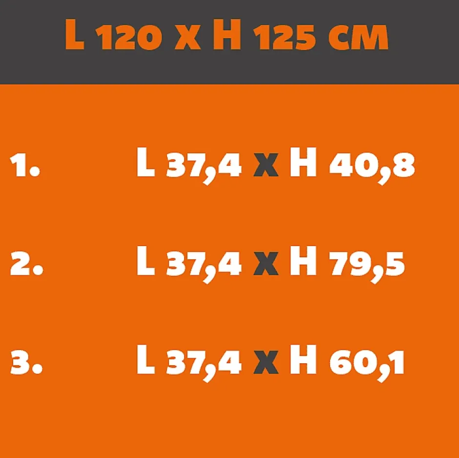 MySystem Verrière Loft 3 sections - L x H : 120 x 125 cm - Laqué blanc 9003 granité - vitrages inclus