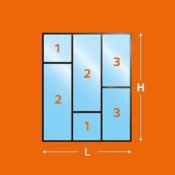 Verrière Loft 3 sections - L x H : 120 x 150 cm - Laqué effet rouille granité - vitrages inclus-MySystem Discount