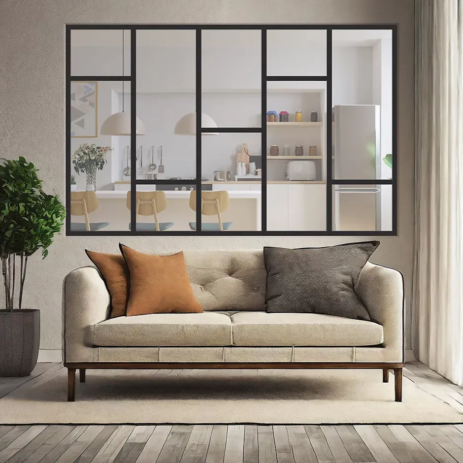 Verrière Loft 5 sections - L x H : 200 x 150 cm - Laqué noir 9005 granité - vitrages inclus-MySystem Online