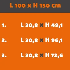 MySystem Verrière Loft 3 sections - L x H : 100 x 150 cm - Laqué noir 9005 granité - vitrages inclus
