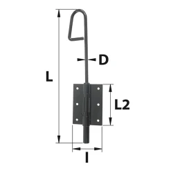 Verrou baïonnette ø16 mm L. 600 mm acier noir Afbat-Afbat - Tb Industrie Sas Best