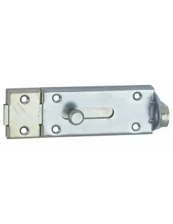 Thirard Verrou porte cadenas, longueur 150mm, pêne plat coulissant, gâche en acier cambré, acier zingué -