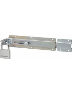 Thirard Verrou transversal, porte cadenas cadenassable, longueur 230mm, pêne plat coulissant, acier zingué -