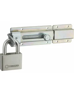 Thirard Verrou transversal, porte cadenas cadenassable, longueur 230mm, pêne plat coulissant, acier zingué -