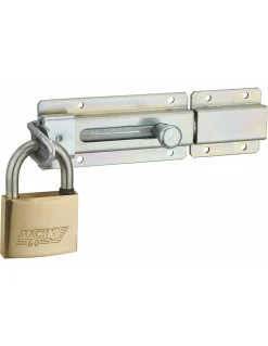 Thirard Verrou transversal, porte cadenas cadenassable, longueur 230mm, pêne plat coulissant, acier zingué -