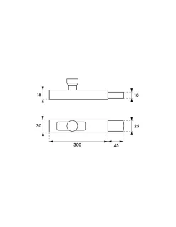 Verrou vertical, à souder, hauteur 300mm, pêne plat coulissant, acier zingué --Thirard New