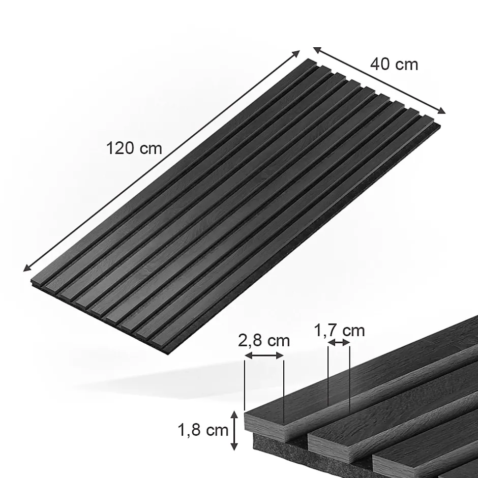 Vicco Panneau mural Chêne noir 12 pièces