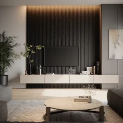 Vicco Panneau mural Chêne noir 12 pièces