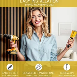 Vicco Panneau mural Chêne noir 12 pièces