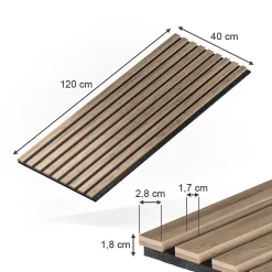 Panneau mural Noyer 12 pièces-Vicco Outlet