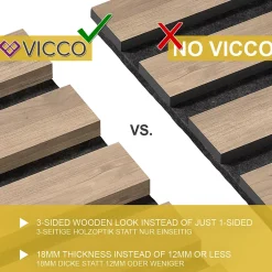 Panneau mural Noyer 12 pièces-Vicco Outlet