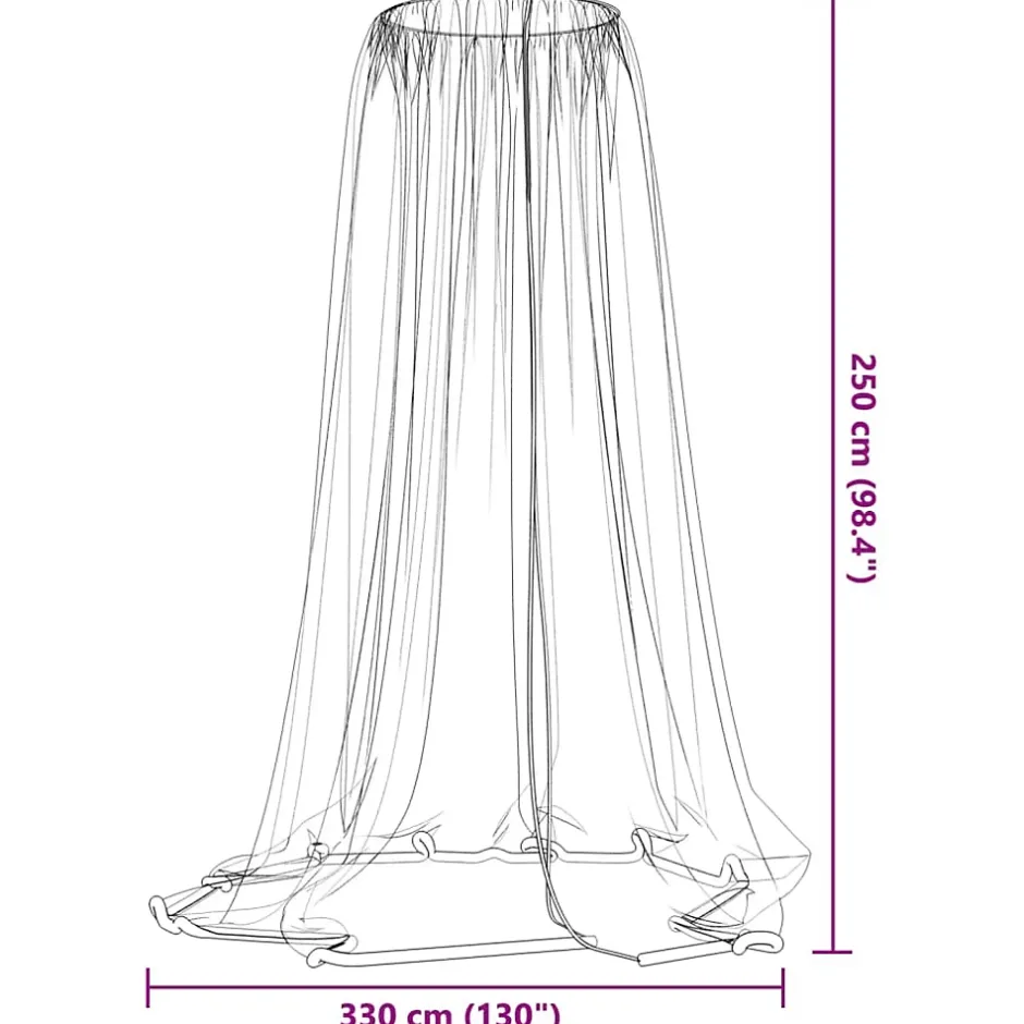 - Moustiquaire pour parasol - 220 maille - polyester - 330 x 250 cm-Vidaxl Outlet
