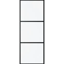 Vidaxl Porte coulissante Verre ESG et aluminium 76x205 cm Noir, 76 x 205 cm (l x H)