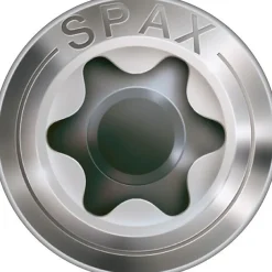 Vis de terrasse 6 x 50 mm T-STAR plus T25 tête cylindrique, pointe CUT, inox A4, 100 pièces-Spax Sale