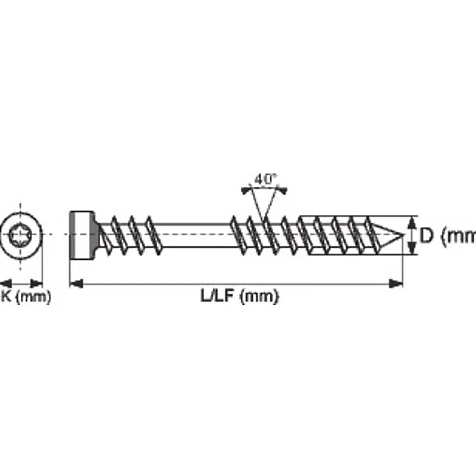 Vis terrasse - - Autoperceuse - Spécial caillebotis - Tête cylindrique - Inox A2 - 5 x 60/27,50 mm - Boîte de 100-Spax Discount