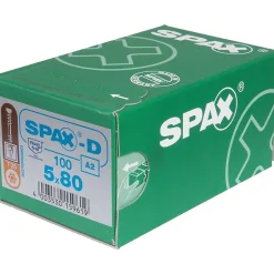 Spax Vis terrasse - - Autoperceuse - Spécial caillebotis - Tête cylindrique - Inox A2 - 5 x 50/22,50 mm - Boîte de 200