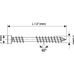 Spax Vis terrasse - - Autoperceuse - Spécial caillebotis - Tête cylindrique - Inox A2 - 5 x 50/22,50 mm - Boîte de 200
